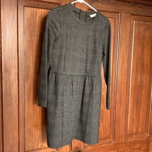 Loft New Petite Plaid Black Button Back Swing Long Sleeve Mini Dress Size MP